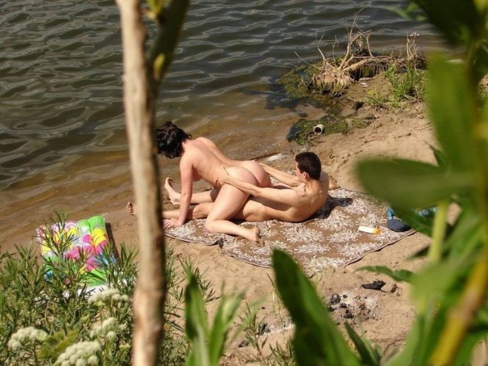 Spied fucking on the river