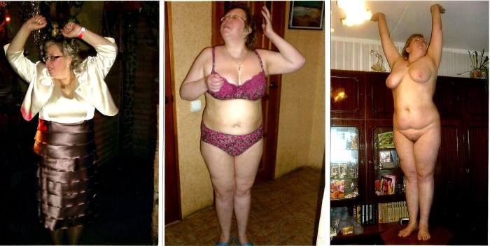 Dressed and stripped thick old women