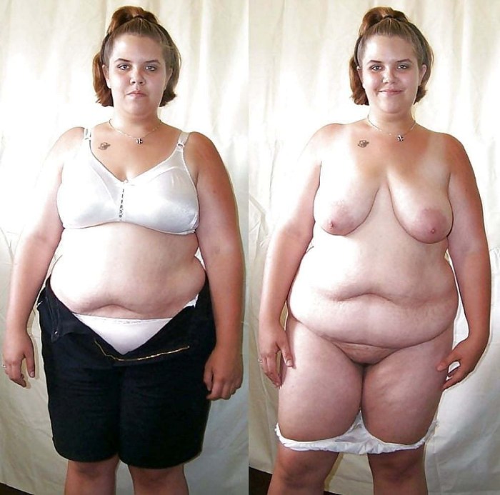 Fat women dressed striped