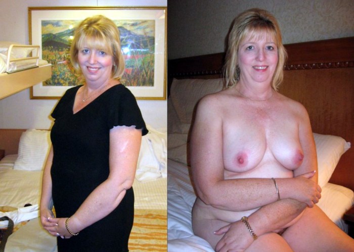Women aged dressed and undressed
