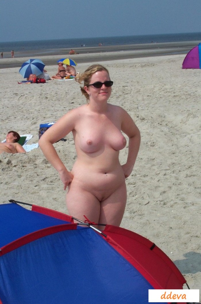 Mature bbw on a nudic beach