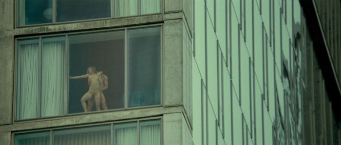 Erotic scene in the window