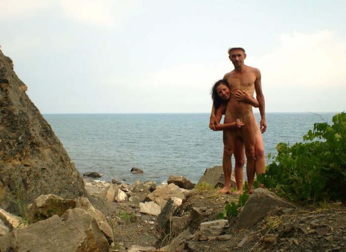 Naked men on Crimean beaches