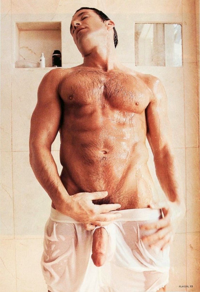 Naked beautiful men in the shower