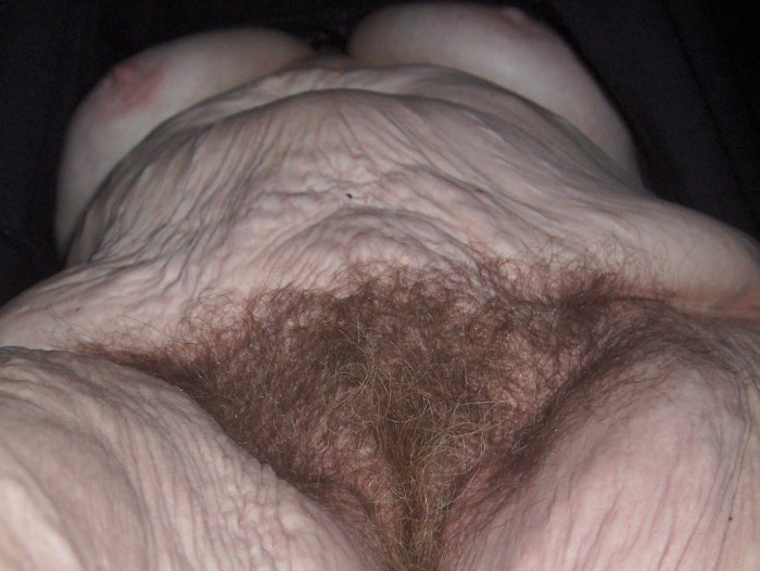 Hairy vagina of the old woman