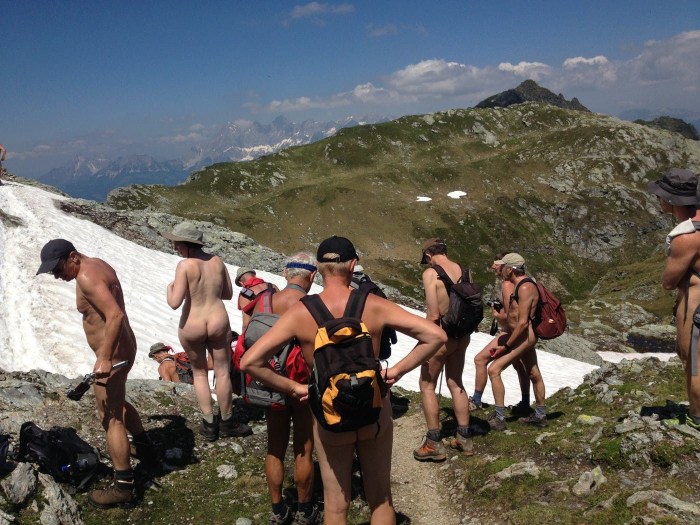 Tourism in the mountains naked